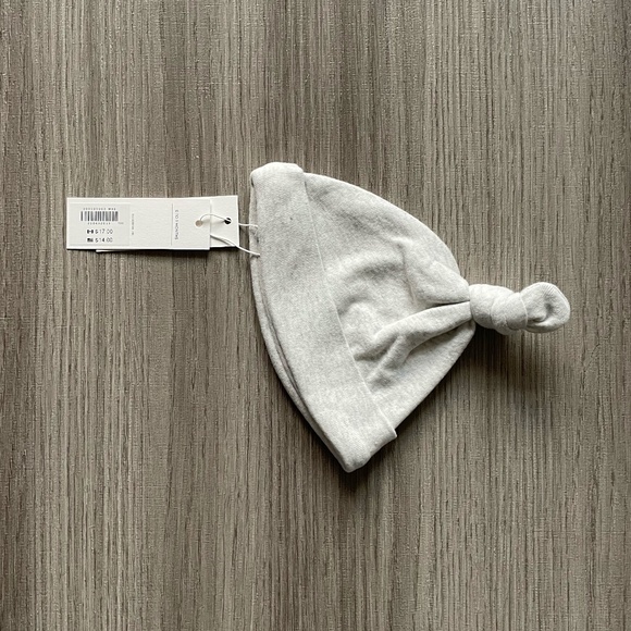 NWT Janie and Jack Pleated Sun Hat and NWT Knot Beanie White & Grey 0-3 Months - Picture 10 of 12